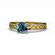 1 - Maren Classic 6.00 mm Round Blue Diamond Solitaire Engagement Ring 