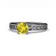 1 - Maren Classic 6.00 mm Round Yellow Diamond Solitaire Engagement Ring 