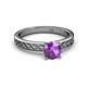 4 - Maren Classic 6.50 mm Round Amethyst Solitaire Engagement Ring 
