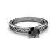 4 - Maren Classic 6.00 mm Round Black Diamond Solitaire Engagement Ring 