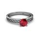 4 - Maren Classic 6.00 mm Round Ruby Solitaire Engagement Ring 