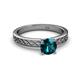 4 - Maren Classic 6.00 mm Round Blue Diamond Solitaire Engagement Ring 