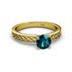 4 - Maren Classic 6.00 mm Round Blue Diamond Solitaire Engagement Ring 