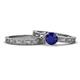 1 - Florie Classic Blue Sapphire Solitaire Bridal Set Ring 