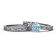 1 - Florie Classic Aquamarine Solitaire Bridal Set Ring 