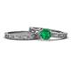 1 - Florie Classic Emerald Solitaire Bridal Set Ring 