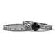 1 - Florie Classic Black Diamond Solitaire Bridal Set Ring 