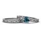 1 - Florie Classic Blue Diamond Solitaire Bridal Set Ring 
