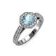 3 - Aura Aquamarine and Diamond Halo Engagement Ring 