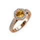 3 - Aura Citrine and Diamond Halo Engagement Ring 