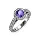 3 - Aura Iolite and Diamond Halo Engagement Ring 