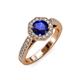 3 - Aura Blue Sapphire and Diamond Halo Engagement Ring 