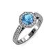 3 - Aura Blue Topaz and Diamond Halo Engagement Ring 