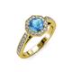 3 - Aura Blue Topaz and Diamond Halo Engagement Ring 