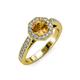 3 - Aura Citrine and Diamond Halo Engagement Ring 