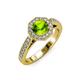 3 - Aura Peridot and Diamond Halo Engagement Ring 