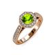 3 - Aura Peridot and Diamond Halo Engagement Ring 