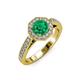 2 - Aura Emerald and Diamond Halo Engagement Ring 