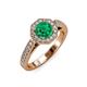 3 - Aura Emerald and Diamond Halo Engagement Ring 