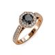 3 - Aura Black and White Diamond Halo Engagement Ring 