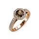 3 - Aura Smoky Quartz and Diamond Halo Engagement Ring 
