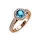 3 - Aura London Blue Topaz and Diamond Halo Engagement Ring 