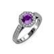 3 - Aura Amethyst and Diamond Halo Engagement Ring 