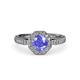 4 - Aura Tanzanite and Diamond Halo Engagement Ring 