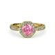 4 - Aura Pink Tourmaline and Diamond Halo Engagement Ring 