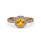 4 - Aura Citrine and Diamond Halo Engagement Ring 