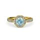 4 - Aura Aquamarine and Diamond Halo Engagement Ring 