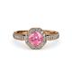 4 - Aura Pink Tourmaline and Diamond Halo Engagement Ring 