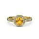 4 - Aura Citrine and Diamond Halo Engagement Ring 