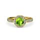 4 - Aura Peridot and Diamond Halo Engagement Ring 
