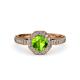 4 - Aura Peridot and Diamond Halo Engagement Ring 