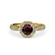 4 - Aura Red Garnet and Diamond Halo Engagement Ring 