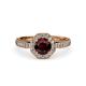 4 - Aura Red Garnet and Diamond Halo Engagement Ring 
