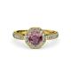 4 - Aura Rhodolite Garnet and Diamond Halo Engagement Ring 