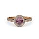 4 - Aura Rhodolite Garnet and Diamond Halo Engagement Ring 