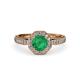 4 - Aura Emerald and Diamond Halo Engagement Ring 