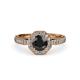 4 - Aura Black and White Diamond Halo Engagement Ring 