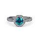 4 - Aura London Blue Topaz and Diamond Halo Engagement Ring 