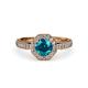 4 - Aura London Blue Topaz and Diamond Halo Engagement Ring 