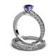 3 - Florie Classic Iolite Solitaire Bridal Set Ring 