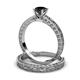 3 - Florie Classic Black Diamond Solitaire Bridal Set Ring 