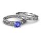 4 - Florie Classic Tanzanite Solitaire Bridal Set Ring 