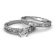 4 - Florie Classic Round Diamond Solitaire Bridal Set Ring 