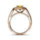 5 - Aura Citrine and Diamond Halo Engagement Ring 