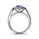 5 - Aura Iolite and Diamond Halo Engagement Ring 