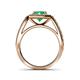 5 - Aura Emerald and Diamond Halo Engagement Ring 
